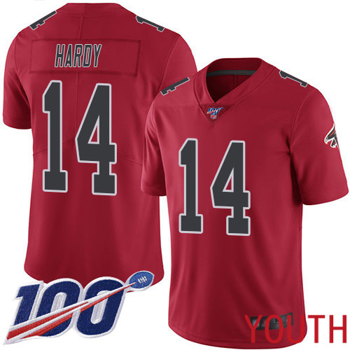 Atlanta Falcons Limited Red Youth Justin Hardy Jersey NFL Football #14 100th Season Rush Vapor Untouchable